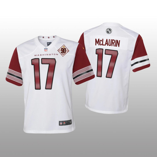 [FULLY STITCHED] Washington Commanders Terry Mclaurin White 90th Anniversary Style 2 Limited Football Jersey 