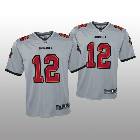 [FULLY STITCHED] Tampa Bay Buccaneers Tom Brady Gray Inverted Style 2 Limited Football Jersey 