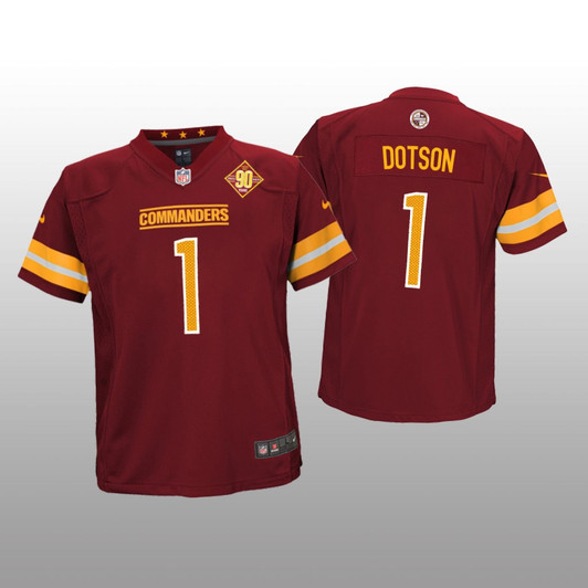 [FULLY STITCHED] Washington Commanders Jahan Dotson Burgundy 90th Anniversary Style 2 Limited Football Jersey 