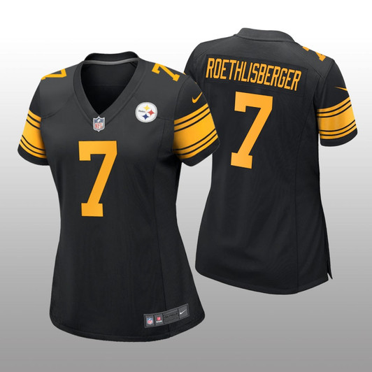 [FULLY STITCHED] Pittsburgh Steelers Ben Roethlisberger Black Alternate Limited Football Jersey 