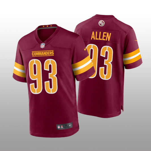 [FULLY STITCHED] Washington Commanders Jonathan Allen Burgundy Gold Limited Football Jersey 