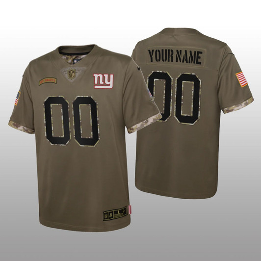 [FULLY STITCHED] New York Giants Olive Salute To Service Style 2 Limited Football Jersey 