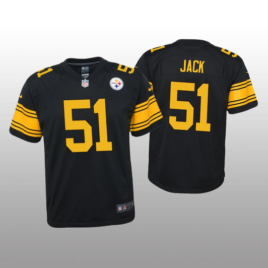 [FULLY STITCHED] Pittsburgh Steelers Myles Jack Black Alternate Style 2 Limited Football Jersey 