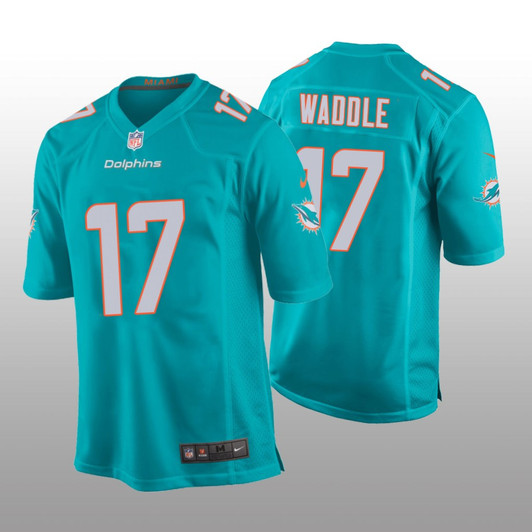 [FULLY STITCHED] Miami Dolphins Jaylen Waddle Aqua Style 6 Limited Football Jersey 