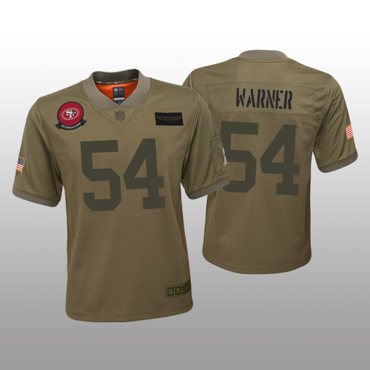[FULLY STITCHED] San Francisco 49ers Fred Warner Camo Salute To Service Limited Football Jersey 