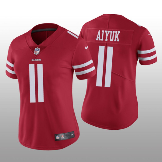 [FULLY STITCHED] San Francisco 49ers Scarlet Draft Brandon Aiyuk Style 2 Limited Football Jersey 