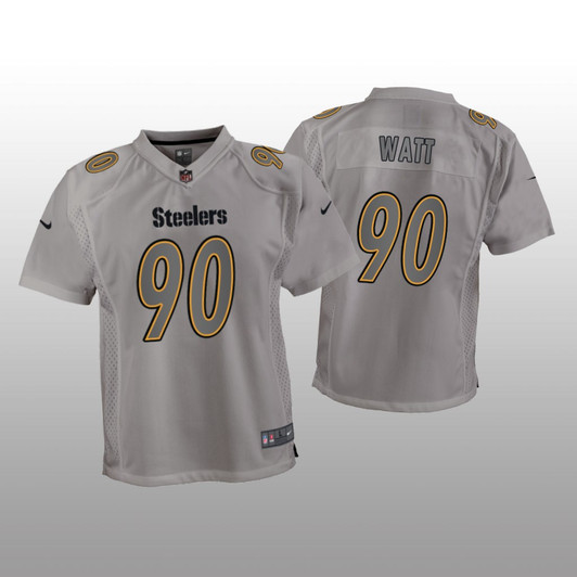 [FULLY STITCHED] Pittsburgh Steelers TJ Watt Gray American Atmosphere Limited Football Jersey 