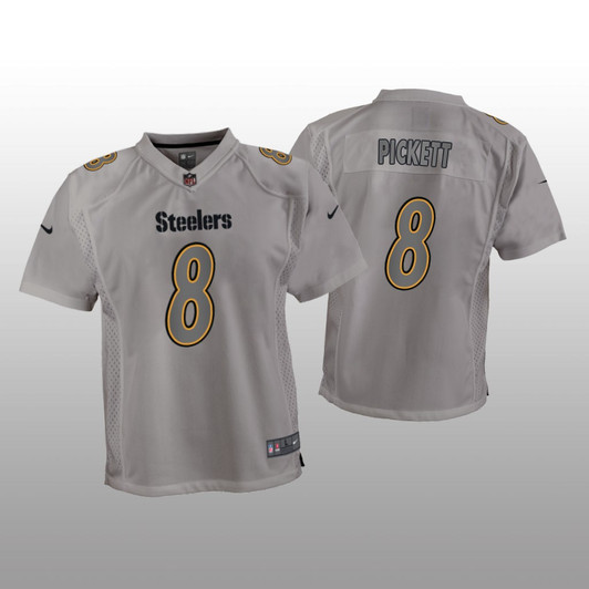[FULLY STITCHED] Pittsburgh Steelers Kenny Pickett Gray Atmosphere Style 2 Limited Football Jersey 