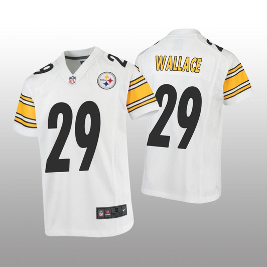 [FULLY STITCHED] Pittsburgh Steelers Levi Wallace White Style 3 Limited Football Jersey 