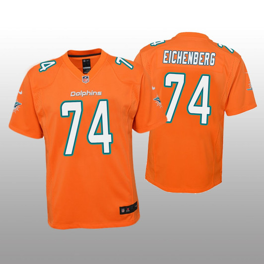 [FULLY STITCHED] Miami Dolphins Liam Eichenberg Orange Color Rush Style 3 Limited Football Jersey 