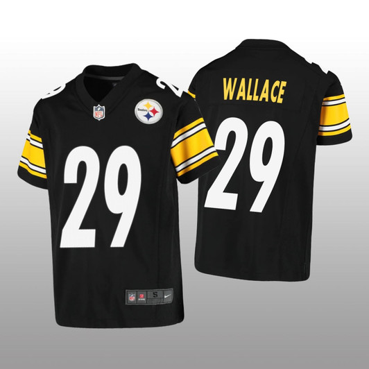 [FULLY STITCHED] Pittsburgh Steelers Levi Wallace Black Style 3 Limited Football Jersey 