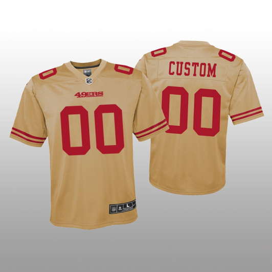 [FULLY STITCHED] San Francisco 49ers Gold Inverted Style 2 Limited Football Jersey 