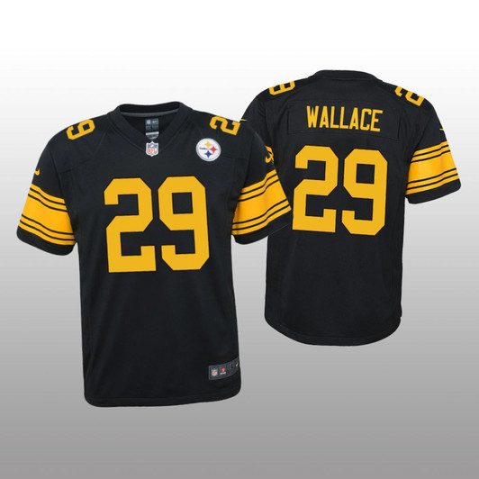 [FULLY STITCHED] Pittsburgh Steelers Levi Wallace Black Alternate Limited Football Jersey 