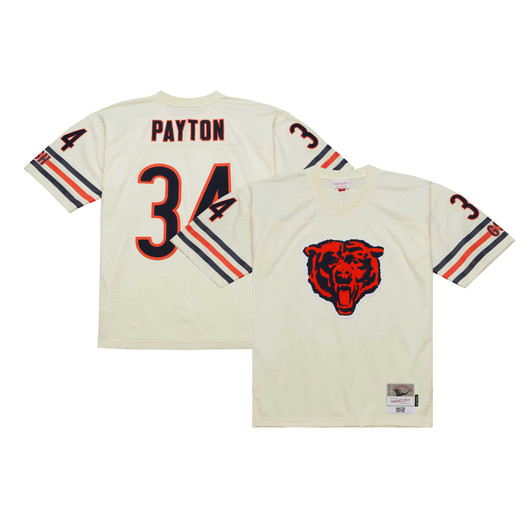 [FULLY STITCHED] Chicago Bears Walter Payton Chainstitch Legacy Cream Limited Football Jersey 