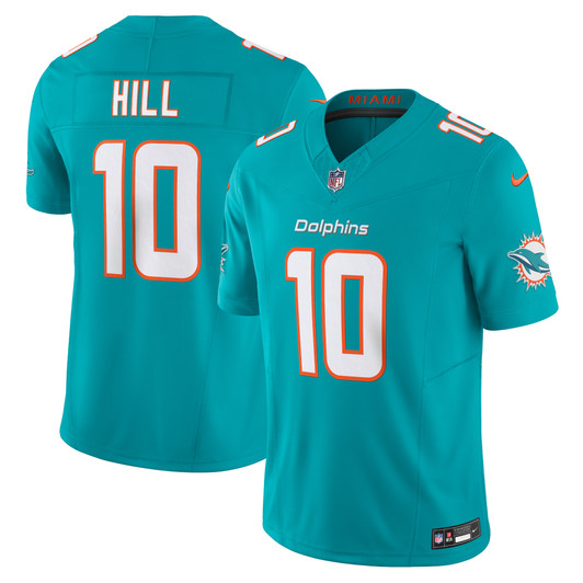 [FULLY STITCHED] Miami Dolphins Tyreek Hill Aqua Style 10 Limited Football Jersey 