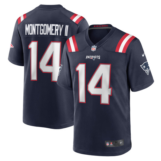 [FULLY STITCHED] New England Patriots Ty Montgomery Navy Style 5 Limited Football Jersey 