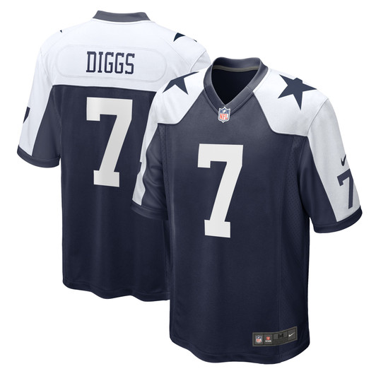 [FULLY STITCHED] Dallas Cowboys Trevon Diggs Alternate Navy Style 4 Limited Football Jersey 