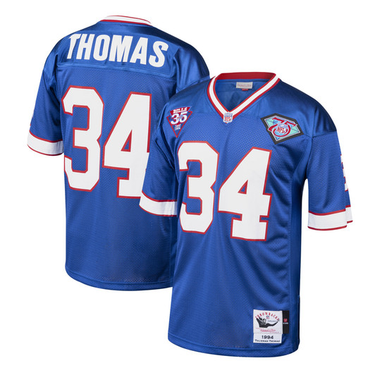 [FULLY STITCHED] Buffalo Bills Thurman Thomas 1985 Throwback Royal Limited Football Jersey 