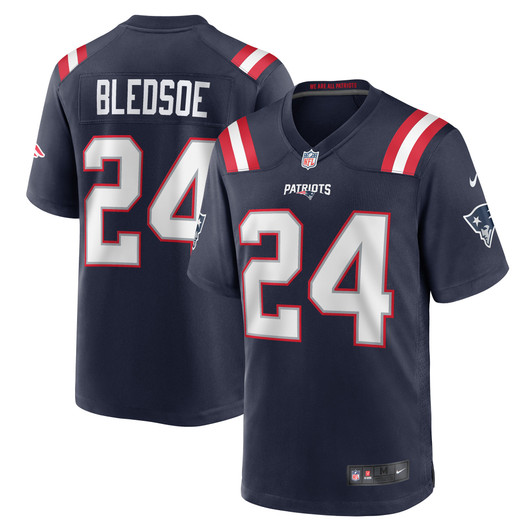[FULLY STITCHED] New England Patriots Joshuah Bledsoe Navy Style 2 Limited Football Jersey 