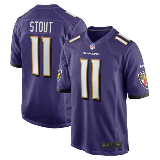 [FULLY STITCHED] Baltimore Ravens Jordan Stout Purple Style 3 Limited Football Jersey 