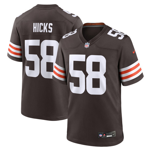 [FULLY STITCHED] Cleveland Browns Jordan Hicks Brown Limited Football Jersey 
