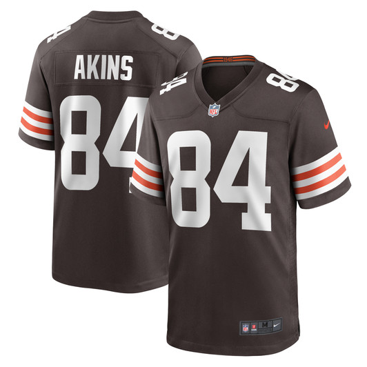 [FULLY STITCHED] Cleveland Browns Jordan Akins Brown Style 2 Limited Football Jersey 