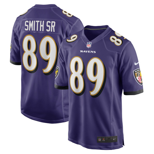 [FULLY STITCHED] Baltimore Ravens Steve Smith Sr Retired Purple Limited Football Jersey 