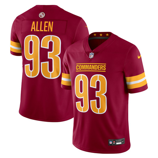 [FULLY STITCHED] Washington Commanders Jonathan Allen Burgundy Style 4 Limited Football Jersey 