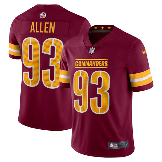[FULLY STITCHED] Washington Commanders Jonathan Allen Burgundy Style 6 Limited Football Jersey 