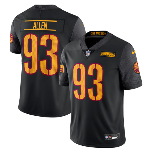 [FULLY STITCHED] Washington Commanders Jonathan Allen Alternate Black Style 3 Limited Football Jersey 