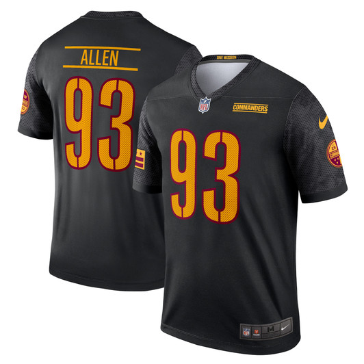 [FULLY STITCHED] Washington Commanders Jonathan Allen Alternate Black Style 7 Limited Football Jersey 