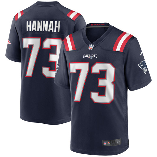 [FULLY STITCHED] New England Patriots John Hannah Navy Style 4 Limited Football Jersey 