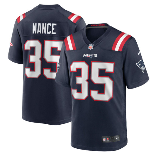 [FULLY STITCHED] New England Patriots Jim Nance Navy Style 3 Limited Football Jersey 