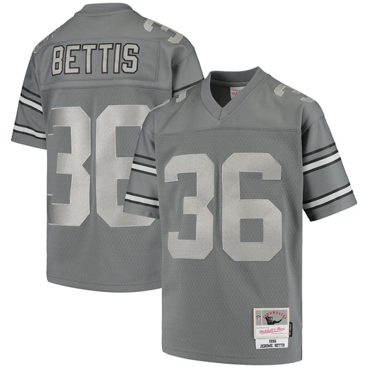 [FULLY STITCHED] Pittsburgh Steelers Jerome Bettis 1996 Metal Charcoal Limited Football Jersey 