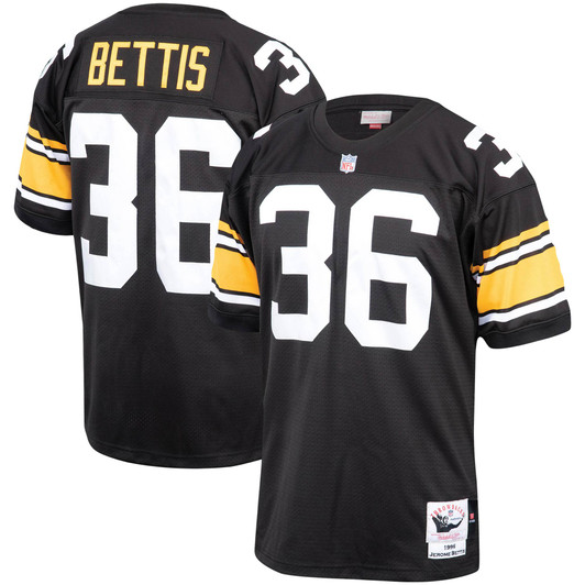[FULLY STITCHED] Pittsburgh Steelers Jerome Bettis 1996 Throwback Black Limited Football Jersey 