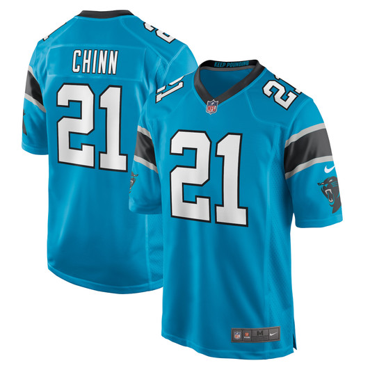 [FULLY STITCHED] Carolina Panthers Jeremy Chinn Blue Style 6 Limited Football Jersey 