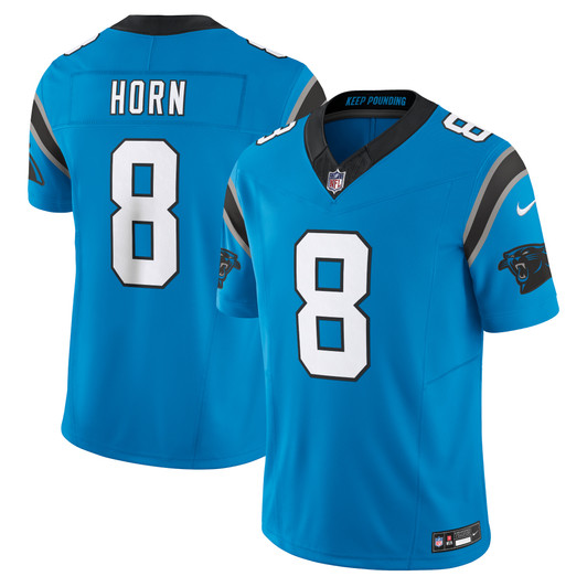 [FULLY STITCHED] Carolina Panthers Jaycee Horn Blue Style 5 Limited Football Jersey 