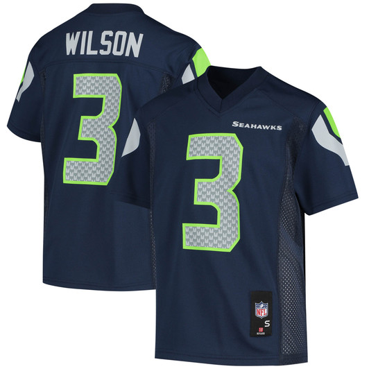 [FULLY STITCHED] Seattle Seahawks Russell Wilson College Navy Limited Football Jersey 