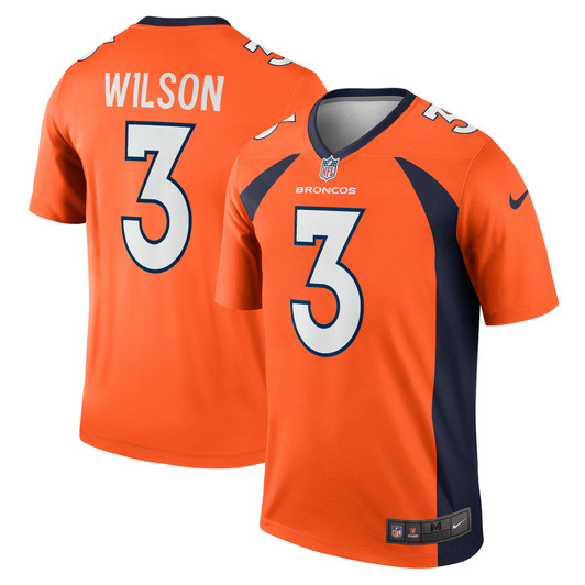 [FULLY STITCHED] Denver Broncos Russell Wilson Orange Style 12 Limited Football Jersey 