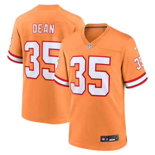 [FULLY STITCHED] Tampa Bay Buccaneers Jamel Dean Throwback Orange Limited Football Jersey 