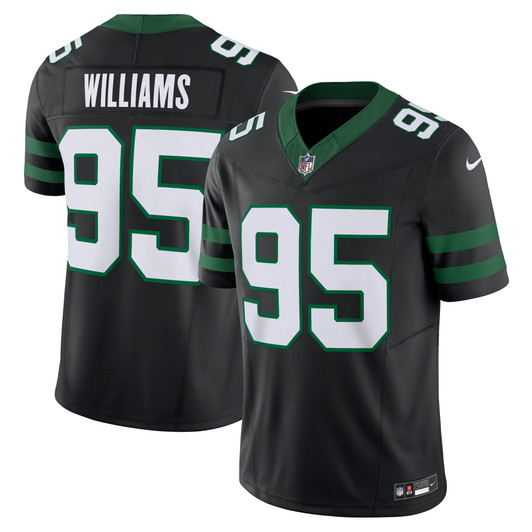[FULLY STITCHED] New York Jets Quinnen Williams Alternate Legacy Black Style 3 Limited Football Jersey 