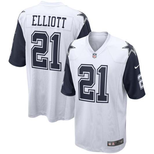 [FULLY STITCHED] Dallas Cowboys Ezekiel Elliott Alternate American White Limited Football Jersey 