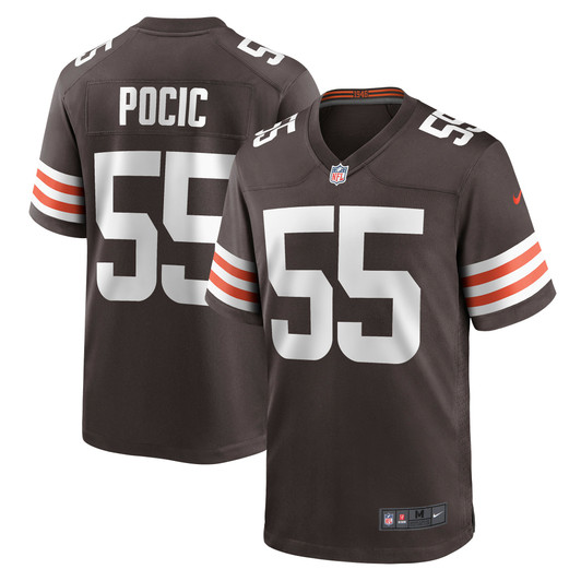 [FULLY STITCHED] Cleveland Browns Ethan Pocic Brown Style 3 Limited Football Jersey 