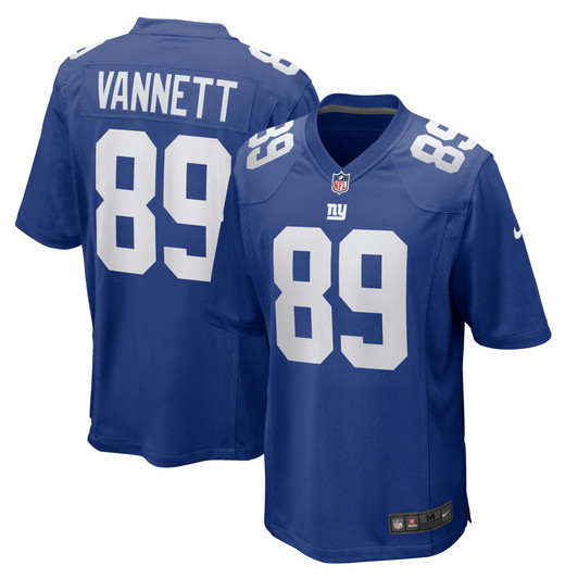 [FULLY STITCHED] New York Giants Nick Vannett Home Royal Style 2 Limited Football Jersey 