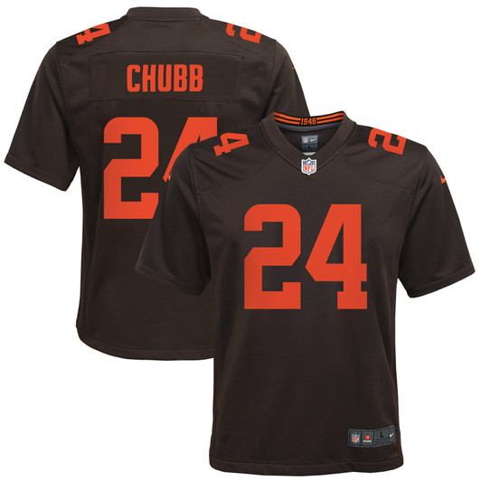 [FULLY STITCHED] Cleveland Browns Nick Chubb Brown Style 4 Limited Football Jersey 