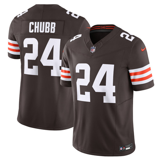 [FULLY STITCHED] Cleveland Browns Nick Chubb Brown Style 7 Limited Football Jersey 