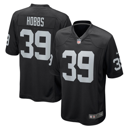 [FULLY STITCHED] Las Vegas Raiders Nate Hobbs Black Style 4 Limited Football Jersey 