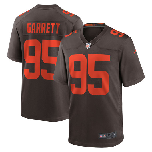 [FULLY STITCHED] Cleveland Browns Myles Garrett Alternate Brown Limited Football Jersey 