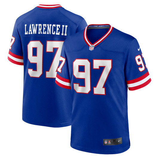 [FULLY STITCHED] New York Giants Dexter Lawrence II Classic Royal Style 2 Limited Football Jersey 