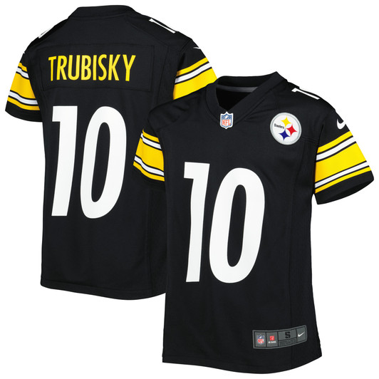 [FULLY STITCHED] Pittsburgh Steelers Mitchell Trubisky Black Style 3 Limited Football Jersey 